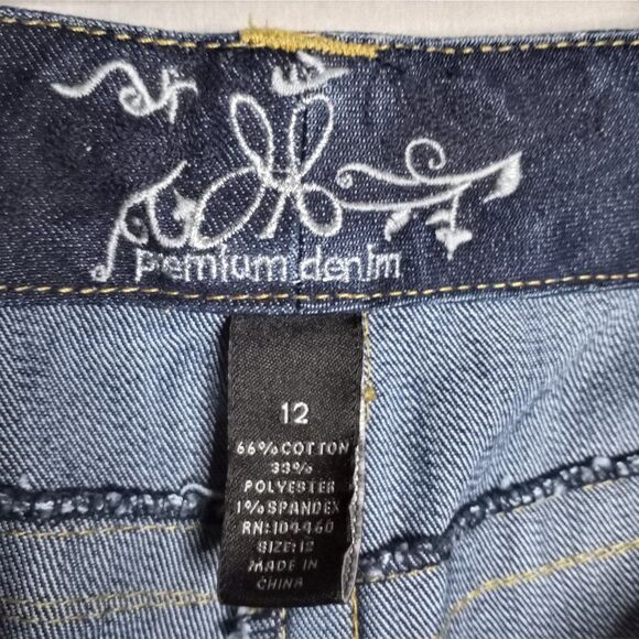 Premium Denim Jeans Women's Size 12 Lydia Bootcut Dark Wash Y2k - Picture 9 of 9